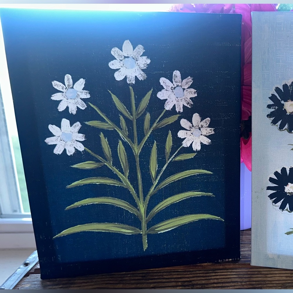 2 Floral Canvas Wall Decor Set - Picture 2 of 7